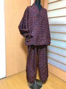 ハンドメイド☆　着物リメイク　大島紬から　作務衣　上下セット 　サイズ
