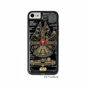 STAR WARS スター・ウォーズ グッズコレクション FLASH M-FALCON 基板アート iPhone 7/8ケース 黒 F7/8B