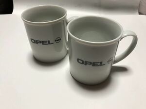 陶器製 OPEL ロゴ ペア　マグカップ ヤナセ