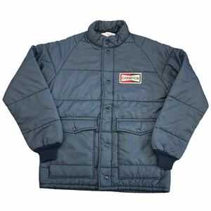 70s USA製 CHAMPION レーシング ダウン ジャケット M ネイビー 中綿 ナイロン American Way チャンピオン ヴィンテージ