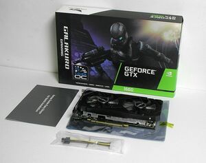 玄人志向　NVIDIA GEFORCE GTX 1660 搭載 グラフィックボード　GG-GTX1660-E6GB/DF　　中古品