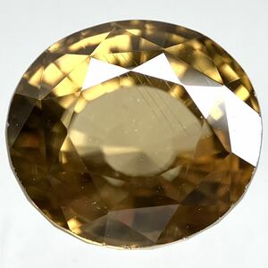 ●天然ジルコン4.251ct●m 約8.4×7.6mm ルース 裸石 zircon宝石 ジュエリー ソーティング 付き