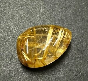 【希少】大粒5A　ルチルクォーツ　ルース　22×16mm　金針　透明度抜群　1円～