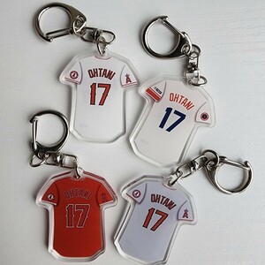 4点セット　新品　MLB　大谷翔平　ロサンゼルス・エンゼルス　野球　ユニフォームキーホルダー　メジャーリーグ　アクリル　4cm