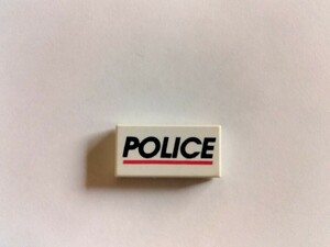 LEGO レゴ ブロック　1×2 タイル ホワイト　POLICE　プリント　パーツ　