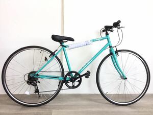700C 6段ギア クロスバイク 自転車 (1437) スカイブルー ZX22221272 未使用品■