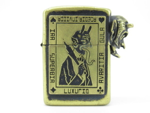 k70672-ap [送料650円]中古◇GANGSTERVILLE ×galcia ZIPPO ARMOUR TYPE BRASS DEVIL CLOSS DIAMOND/オイルライター [162-240423]