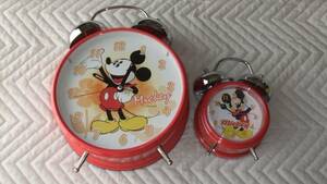 ミッキーマウス／MICKEY　目覚まし時計　親子セット　未使用品