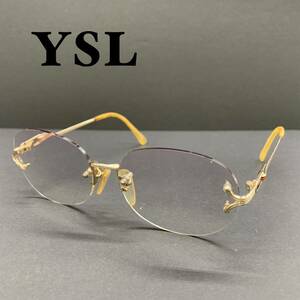 YSLイヴ・サンローラン メガネ フレーム 度入り 眼鏡 アイウェア ジャンク品 YBX016