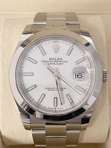 新品　ROLEX　ロレックス メンズ デイトジャスト41 126300 新保証書付き 2024年3月印 ホワイト 自動巻き 腕時計
