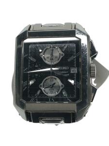 SEIKO◆腕時計/アナログ/ステンレス/BLK/SLV/7162-0GE0