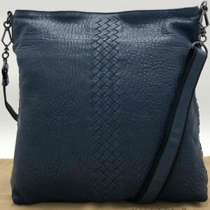 【希少カラー・美品】BOTTEGA VENETA ボッテガヴェネタ ショルダーバッグ ボディバッグ メッセンジャー レザー イントレチャート メンズ 