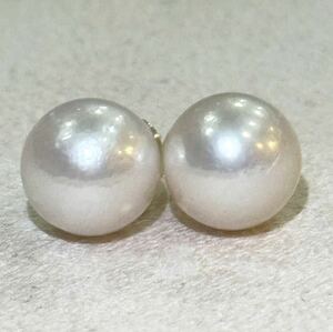 k18刻印AU750綺麗！本真珠ピアス　天然パールピアス　jewelry pearl 光沢抜群 