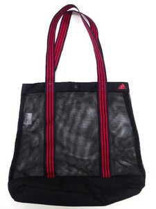 ★USED★adidas アディダス★メッシュ トートバッグ★スポーツバッグ　ジム・スイムバッグ★ブラック★