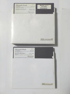 PC98 PC-9801 Microsoft Excel Ver.5.0 / Microsoft Word Ver.5.0 for windows　5インチフロッピーディスク 2HD 中古品【ジャンク品】