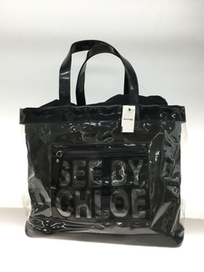 SEE BY CHLOE◆トートバッグ/PVC/BLK//ロゴステッチ
