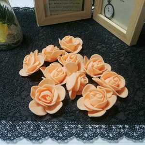 【オレンジ】バラ3.5cm10個セット 造花 アート インテリア フラワーアレンジメント 材料 薔薇　良品専科フラワー