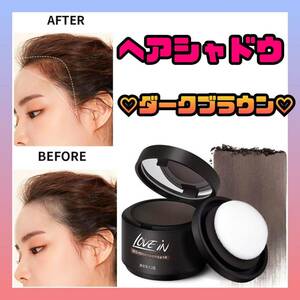 【新品】ヘアシャドウ 薄毛 小顔 おでこ 分け目 ハゲ隠し シェーディング 増毛 ダークブラウン