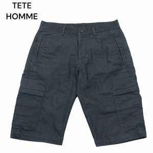 TETE HOMME テットオム 春夏 ストレッチ★ カーゴ デニム ショート パンツ ジーンズ Sz.M　メンズ 日本製　A4B02033_4#P