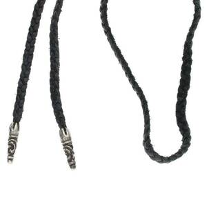 クロムハーツ Chrome Hearts LEATHER BRAID/スクロールレザーブレード シルバーネックレス 中古 GZ11