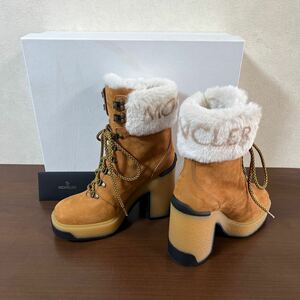 【極美品 1回使用のみ】MONCLER モンクレール スエード ファー アンクル ブーツ size 37 レディース