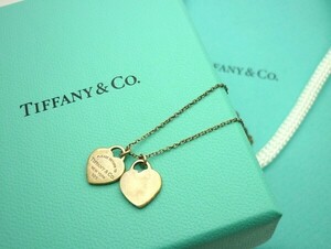 1000円スタート ネックレス TIFFANY&Co. リターン トゥ ティファニー ダブルハートタグ 925刻印 総重量約2.9g 箱付 アクセサリー 3 B706