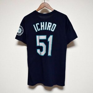 Majestic MLB シアトル・マリナーズ #51 イチロー 半袖Tシャツ