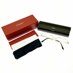 【1円スタート】【箱付き】Cartier カルティエ スクエア 145 55□18 度入り メガネ 272115