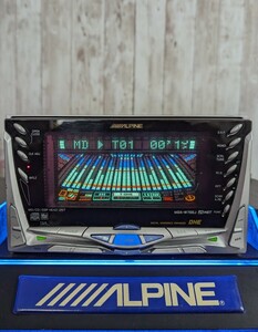 アルパイン 高音質 CD MD DSP/HEAD UNIT MDA-W700J イルミネーション イコライザー グライコ DHE LPS 旧車 昭和 ALPINE