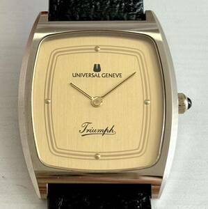 1円~ A UNIVERSAL GENEVE ユニバーサルジュネーブ triumph ゴールドダイヤル レディース クォーツ アンティーク 腕時計 72195297