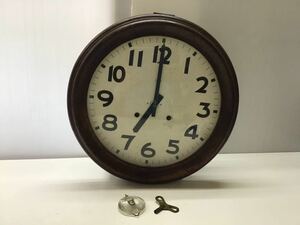 ★希少★ TOKYO MARK H ガラス製振子 ゼンマイ式 古い丸い時計 掛時計 外径41cm 木製 ボンボン時計 柱時計