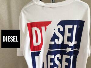 ●バックロゴ！S/S かっこいい DIESEL ディーゼル ビッグロゴ TEE Tシャツ ホワイト サイズL程 即決 即納 55DSL オーバーサイズ●321