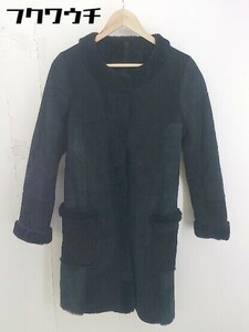 ■ J-white 羊革 ムートン コート ジャケット サイズM ブラック レディース