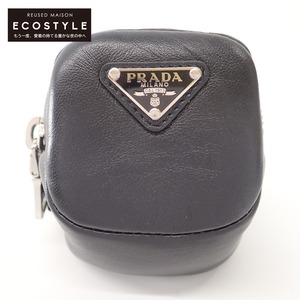 新品同様 PRADA プラダ 1TT137_2ATN_F0002 エラスティックバンド付 ナッパレザー ミニ ポーチ ブラック