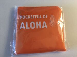  送料84円～　ハワイ　エコバック　オレンジ色　　携帯　トートバッグ　未使用　アロハ　POCKETFUL ALOHA