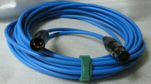 高品質カラーマイクケーブル　XLRオス/メス　10m　（青）　FMB10-BL　ケーブルストラップ付き　