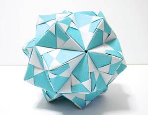 くす玉　30枚組　折り紙　ユニット　A-15　水色　kusudama　origami　ハンドメイド