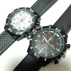 新品　腕時計　スポーツ　ビジネス　赤と白のセット　107