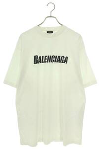 バレンシアガ BALENCIAGA 651795 TNVL1 サイズ:XS デストロイ加工オーバーサイズロゴクラックTシャツ 中古 SB01