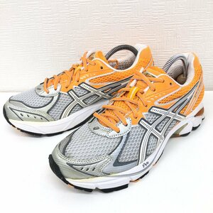 ●ASICS アシックス GT-2160 ニューヨーク メッシュ ランニングシューズ 24.5cm シルバー×オレンジ スニーカー トレーニング レディース