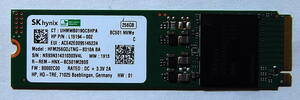 NVMe PCIe M.2 SSD 2280 256GB SK Hynix 使用時間 282時間 動作確認済み 送料無料