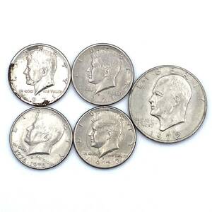 アメリカ合衆国 硬貨 ケネディ ハーフドル x4枚 1ドルx1枚 5枚セット アメリカ 古銭 コイン 