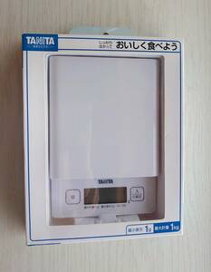 タニタ デジタルキッチンスケール1kg ホワイト (KD-180-WH) 未使用 0表示機能 箱汚れあり TANITA