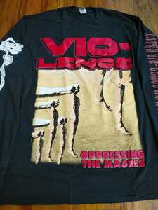 VIO-LENCE 長袖 Tシャツ Oppressing the Masses 黒M ロンT / slayer kreator sodom protector destruction possessed death dark angel