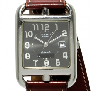 HERMES(エルメス) 腕時計 ケープコッド ドゥブルトゥール CC1.710 メンズ SS/革ベルト/2重巻き/□G 黒