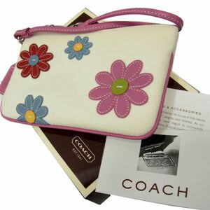 未使用 渋谷限定◇COACH コーチ ミニポーチ 花柄 SHIBUYA SPRING 2003 箱付き レディース