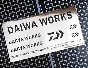 DAIWA　WORKS 　ダイワ ワークス ステッカー/　シルバー　ブラック　Silver　BLACK　銀色　アルミ調　銀黒　グローブライド　シール　