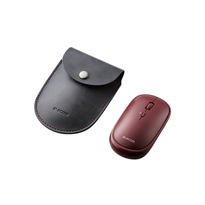 エレコム BlueLEDマウス/薄型/Bluetooth対応/4ボタン/ポーチ付/レッド M-TM10BBRD /l