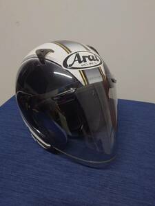 1円スタート ARAI アライ SZ-F RETRO ジェットヘルメット ホワイト系 61-62cm メンズ【TSMT-29】