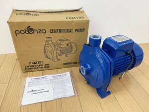 ★未使用★POTENZA 静音遠心ウォーターポンプ PCM100 本体 0.75kW 240V 1HP 単相50Hz 2020年製 電動ポンプ 循環)倉b